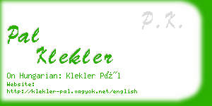 pal klekler business card